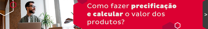 Banner fino para post sobre como precificar produtos.