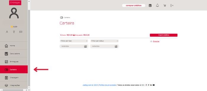 como pagar jadlog, carteira digital